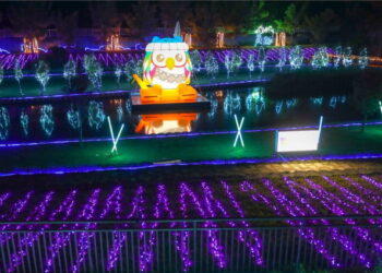 南投燈會裝置藝術貓頭鷹「邵邵」再次現身日月潭展期至4/10