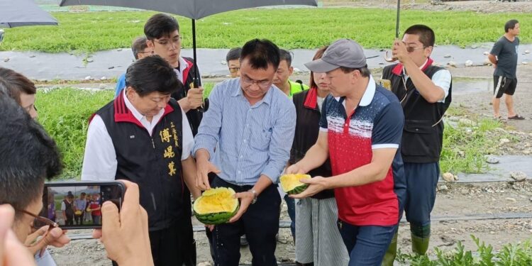 杜蘇芮颱風豪雨強襲 花蓮西瓜農損慘重 立委傅崐萁協助爭取災害補助 陳吉仲主委允諾全力救助每公頃補助6萬2加2萬元資材補助！
