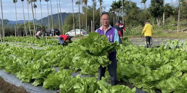 嘉義縣觀光協會會長施皓中  慷慨贈送每位來賓無毒高山芥菜