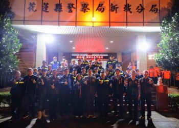 何禮臺感謝新城鄉「警、消、協勤民力」等春安工作單位親至各單位勉勵夜點物資改為慰問金由志工們自行運用感謝其辛勞