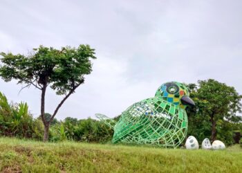 5米高五色鳥現蹤臺中  中央公園公共藝術超吸睛