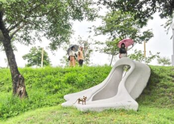 臺中中央公園夏日炎炎水泥涵管融化了 公共藝術蕴蘊之湳Pipe超現實亮相