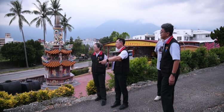 花蓮縣忠烈祠整體翻新修建 縣長徐榛蔚前往關心周邊環境及工程安全