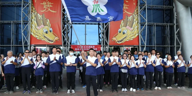 113年全運會嘉義市代表隊出征 黃敏惠授旗勉勵 113年全運會嘉義市代表隊出征 黃敏惠授旗勉勵